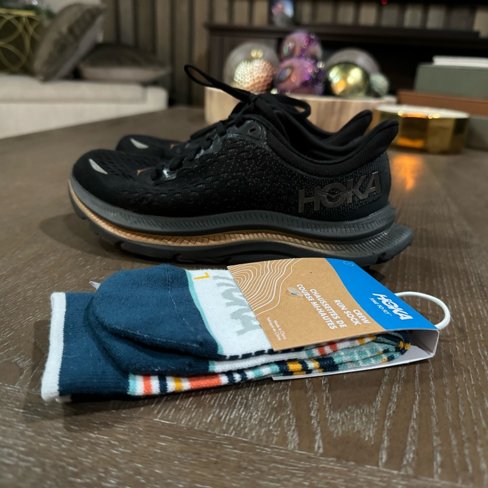 Hoka size 5 black sneakers